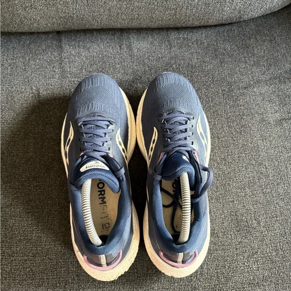 Saucony Triumph 21 Womens Size 9 Blue White Walking Running Shoes Sneakers - Picture 5 of 7